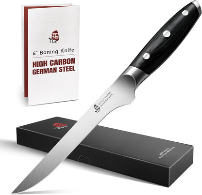 Honing Rod, Knife Sharpening Rod 8 Inch, High Carbon German Steel Knife Sharpener with Ergonomic Pakkawood Handle, Premium Honing Steel for Kitchen Knives Blade Maintenance, Black Hawk Series