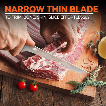 Honing Rod, Knife Sharpening Rod 8 Inch, High Carbon German Steel Knife Sharpener with Ergonomic Pakkawood Handle, Premium Honing Steel for Kitchen Knives Blade Maintenance, Black Hawk Series