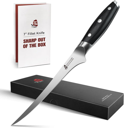 Honing Rod, Knife Sharpening Rod 8 Inch, High Carbon German Steel Knife Sharpener with Ergonomic Pakkawood Handle, Premium Honing Steel for Kitchen Knives Blade Maintenance, Black Hawk Series