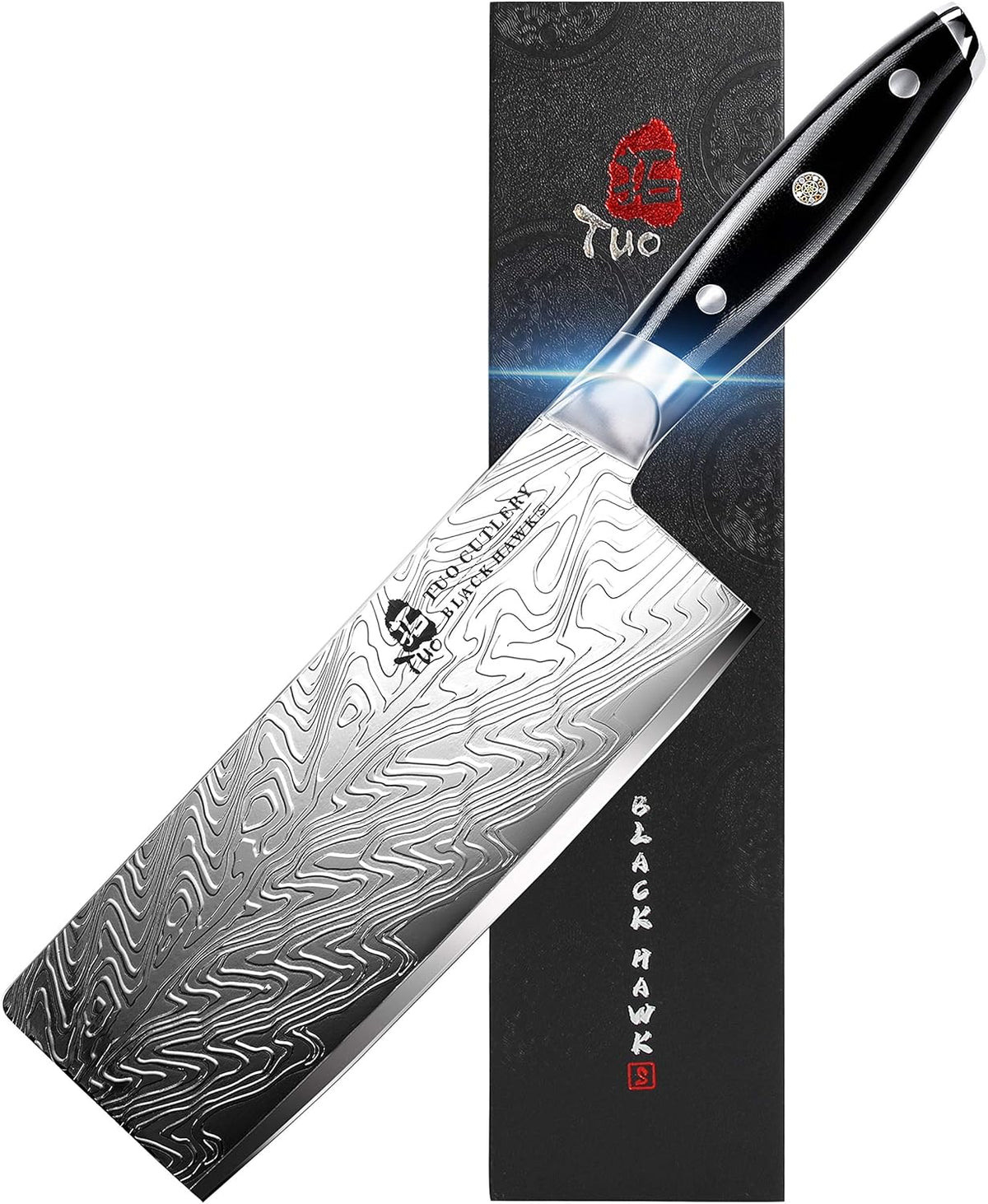 Honing Rod, Knife Sharpening Rod 8 Inch, High Carbon German Steel Knife Sharpener with Ergonomic Pakkawood Handle, Premium Honing Steel for Kitchen Knives Blade Maintenance, Black Hawk Series