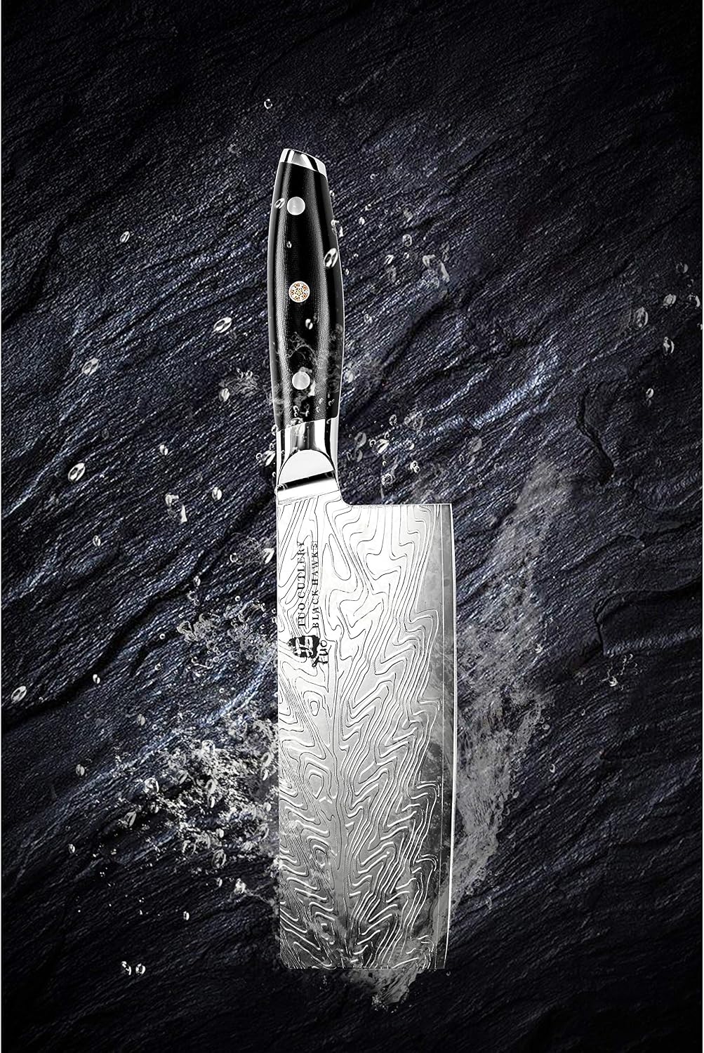 Honing Rod, Knife Sharpening Rod 8 Inch, High Carbon German Steel Knife Sharpener with Ergonomic Pakkawood Handle, Premium Honing Steel for Kitchen Knives Blade Maintenance, Black Hawk Series