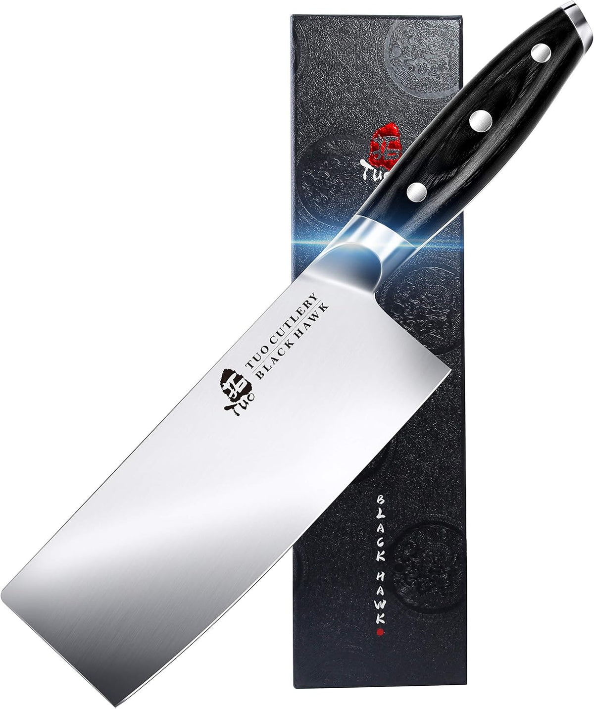 Honing Rod, Knife Sharpening Rod 8 Inch, High Carbon German Steel Knife Sharpener with Ergonomic Pakkawood Handle, Premium Honing Steel for Kitchen Knives Blade Maintenance, Black Hawk Series