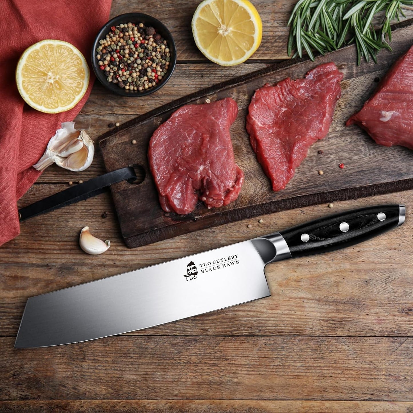 Honing Rod, Knife Sharpening Rod 8 Inch, High Carbon German Steel Knife Sharpener with Ergonomic Pakkawood Handle, Premium Honing Steel for Kitchen Knives Blade Maintenance, Black Hawk Series