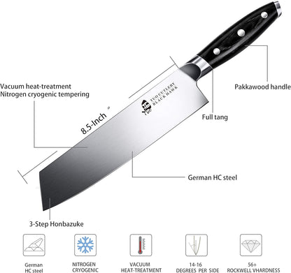 Honing Rod, Knife Sharpening Rod 8 Inch, High Carbon German Steel Knife Sharpener with Ergonomic Pakkawood Handle, Premium Honing Steel for Kitchen Knives Blade Maintenance, Black Hawk Series