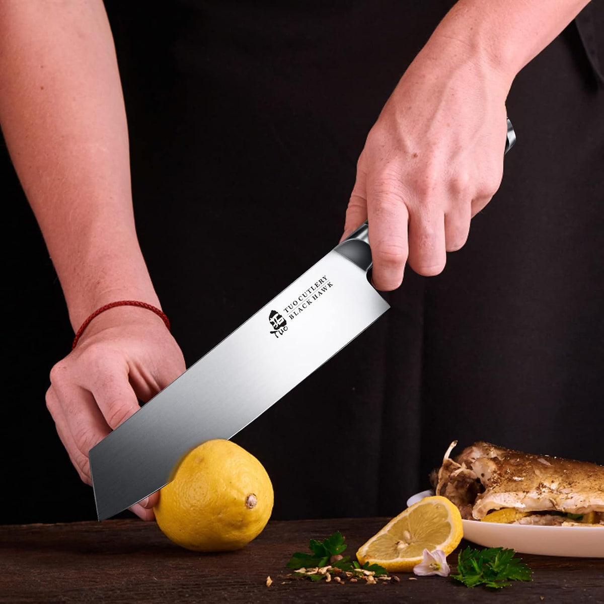 Honing Rod, Knife Sharpening Rod 8 Inch, High Carbon German Steel Knife Sharpener with Ergonomic Pakkawood Handle, Premium Honing Steel for Kitchen Knives Blade Maintenance, Black Hawk Series