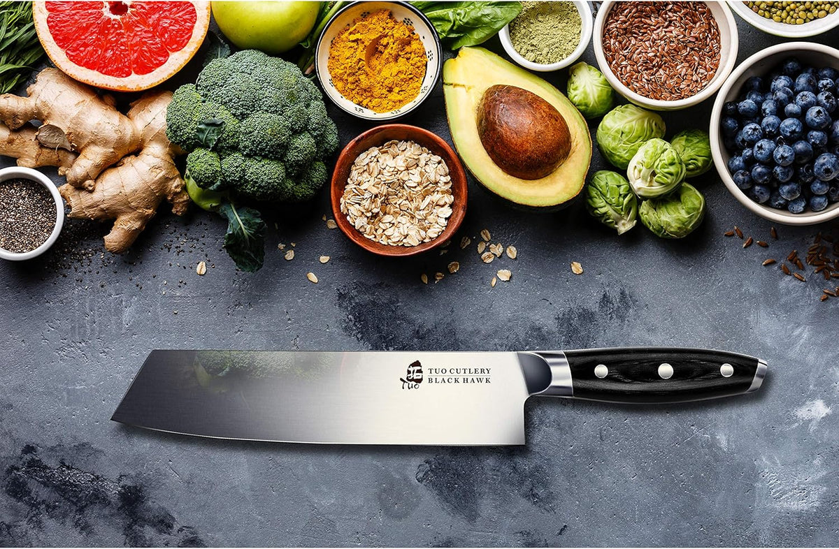Honing Rod, Knife Sharpening Rod 8 Inch, High Carbon German Steel Knife Sharpener with Ergonomic Pakkawood Handle, Premium Honing Steel for Kitchen Knives Blade Maintenance, Black Hawk Series