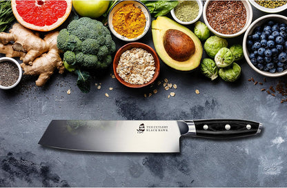Honing Rod, Knife Sharpening Rod 8 Inch, High Carbon German Steel Knife Sharpener with Ergonomic Pakkawood Handle, Premium Honing Steel for Kitchen Knives Blade Maintenance, Black Hawk Series