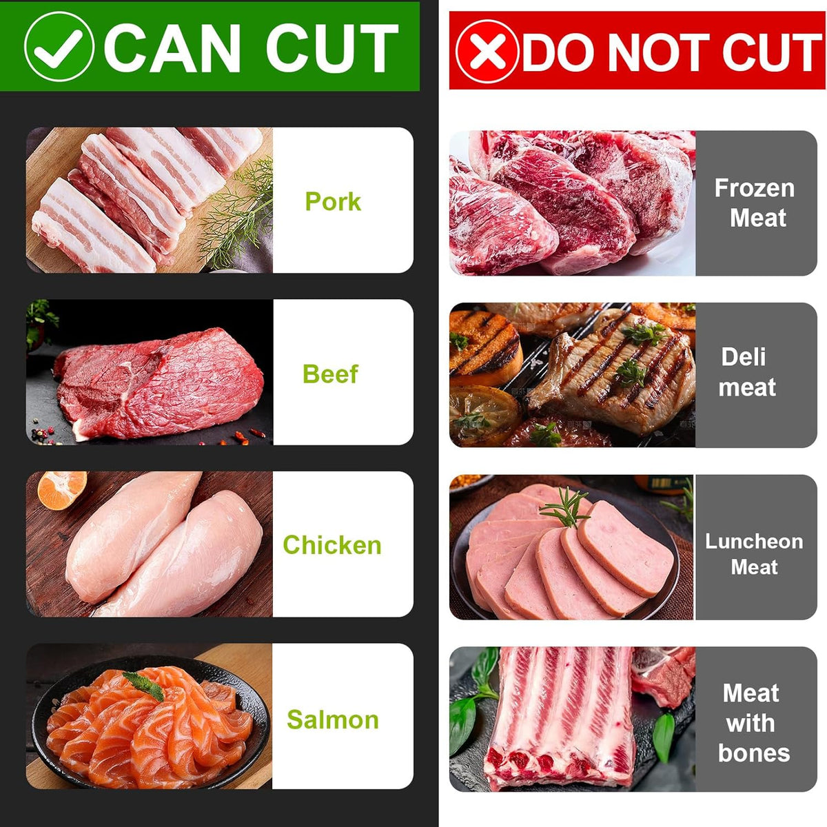 Fresh Meat Slicer, Adjustable 2 or 4 mm, 17-in-1 Meat Cleavers | Manual Meat Slicer, Fresh Meat Slicer, Stainless Steel Meat Cleavers Knife, Sliced, Striped, Diced for Beef Pork（Gray）