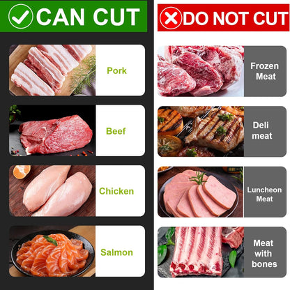 Fresh Meat Slicer, Adjustable 2 or 4 mm, 17-in-1 Meat Cleavers | Manual Meat Slicer, Fresh Meat Slicer, Stainless Steel Meat Cleavers Knife, Sliced, Striped, Diced for Beef Pork（Gray）