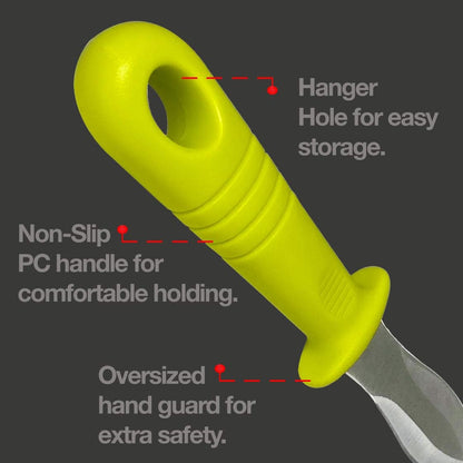 Oyster Shucking Knife, Commercial Grade Clam and Shellfish tool With Ergonomic Grip And Anti-Slip Handle, Good For Home Restaurant Kitchen And Outdoor Use, Yellow/Silver (1 Count)