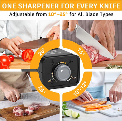 Knife Sharpener Rod, Kitchen Knives Sharpener Carbon Steel Professional Knife Sharpening Steel, Honing Rod with Hanging Holes (13 inches) (Grey, Electric)