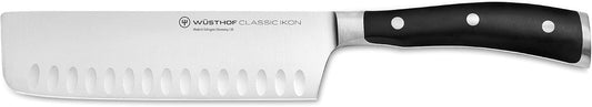 WÜSTHOF Classic IKON 7" Hollow Edge Nakiri Knife, Black