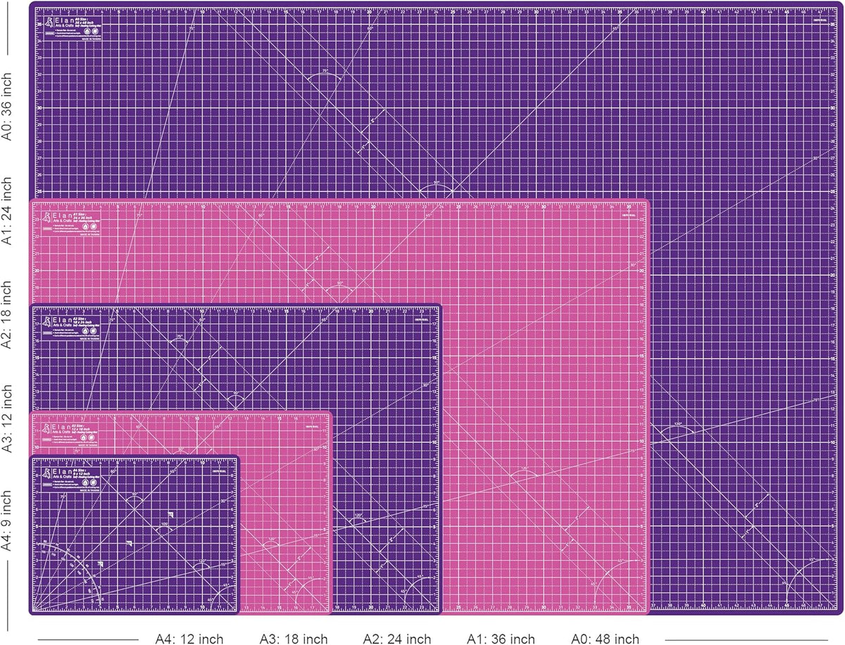 Cutting Mat A3 Pink & Purple, Self Healing Cutting Mat 12x18 Inch, 5-Ply Craft Board Pink, Hobby Board for Crafts 12x18 Inch