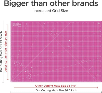 Cutting Mat A3 Pink & Purple, Self Healing Cutting Mat 12x18 Inch, 5-Ply Craft Board Pink, Hobby Board for Crafts 12x18 Inch