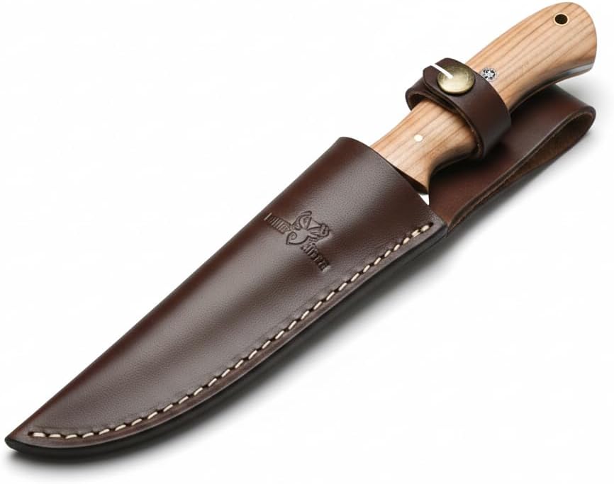 Genuine Leather Knife Sheath – 6.5-Inch Fixed Blade Hunting Knife Holster, Fixed Blade Sheath Leather Sheaths Knife Holster Leather Sheath Brown