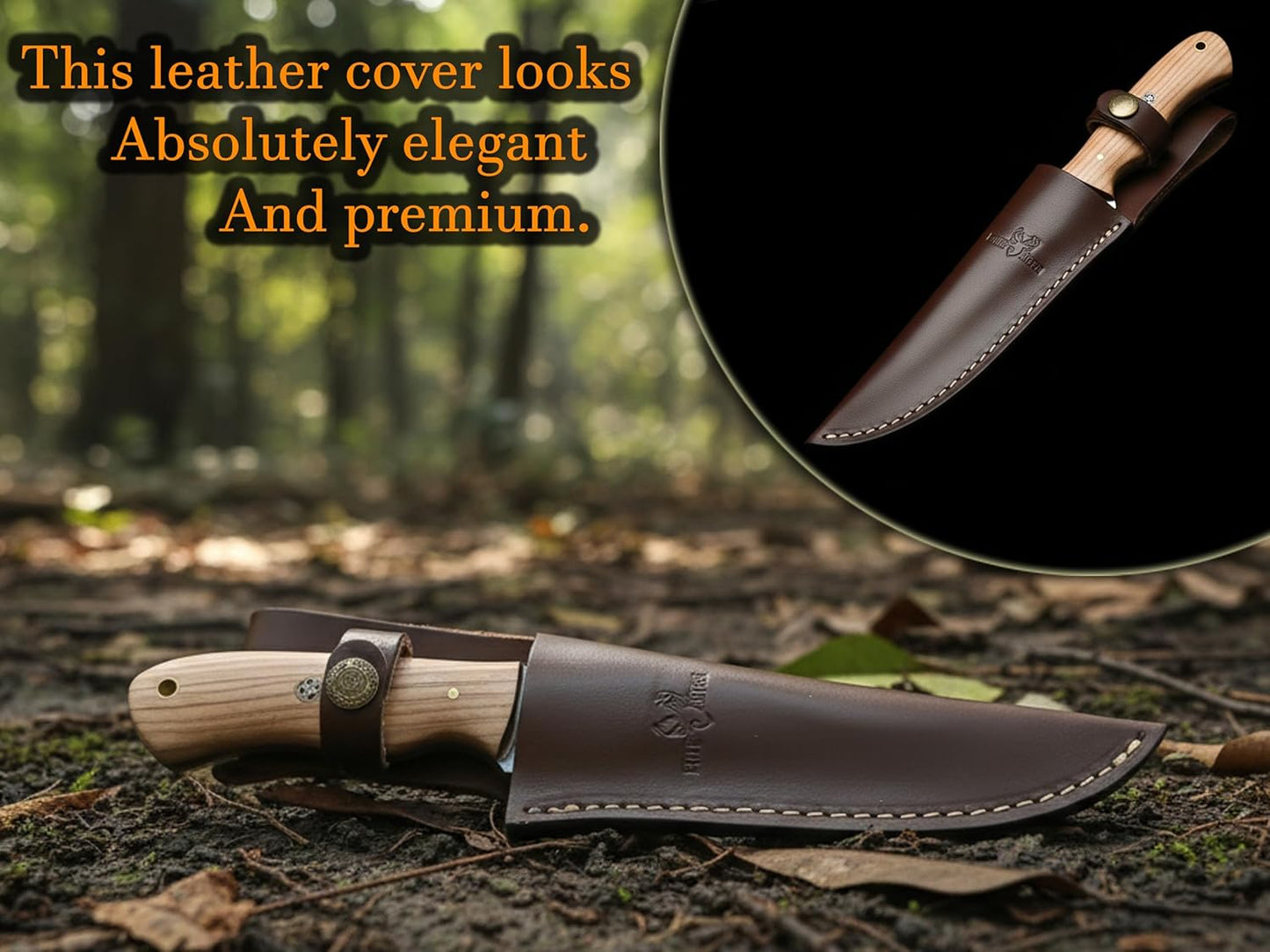 Genuine Leather Knife Sheath – 6.5-Inch Fixed Blade Hunting Knife Holster, Fixed Blade Sheath Leather Sheaths Knife Holster Leather Sheath Brown