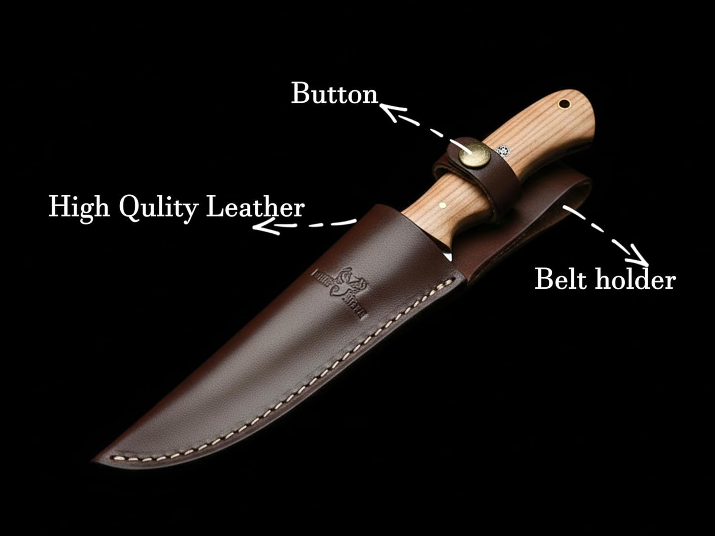 Genuine Leather Knife Sheath – 6.5-Inch Fixed Blade Hunting Knife Holster, Fixed Blade Sheath Leather Sheaths Knife Holster Leather Sheath Brown
