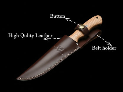 Genuine Leather Knife Sheath – 6.5-Inch Fixed Blade Hunting Knife Holster, Fixed Blade Sheath Leather Sheaths Knife Holster Leather Sheath Brown