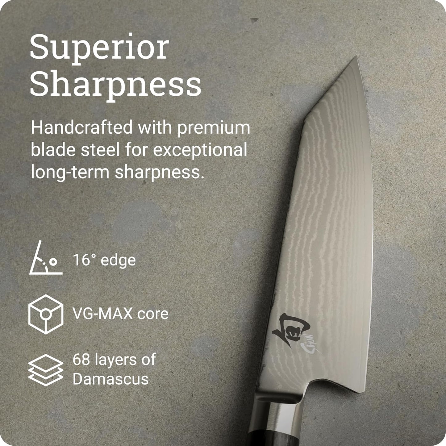 Classic Blonde 8" Kiritsuke Knife | Handcrafted Japanese Kitchen Knife, VG-MAX Core, Damascus Stainless Steel Cladding, Pakkawood Handle