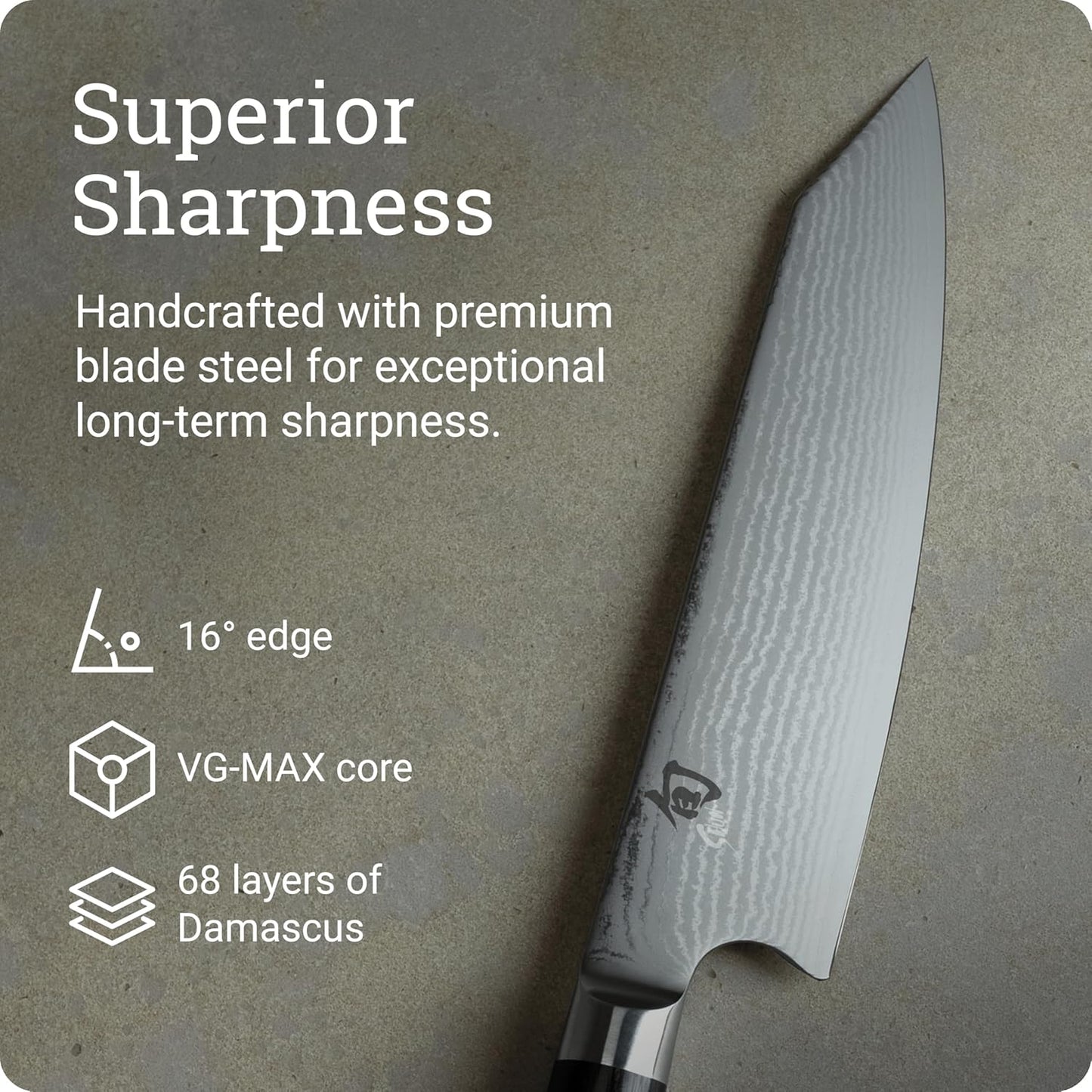 Classic Blonde 8" Kiritsuke Knife | Handcrafted Japanese Kitchen Knife, VG-MAX Core, Damascus Stainless Steel Cladding, Pakkawood Handle