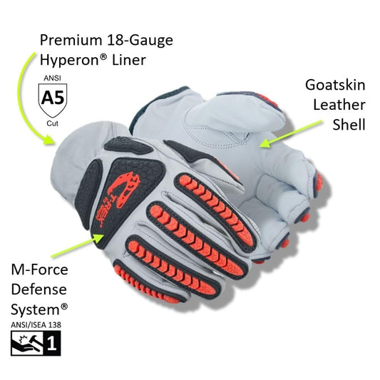 Magid T-REX TRX818 Impact Gloves, Goatskin, A5, 1 Pair, Size 10/XL