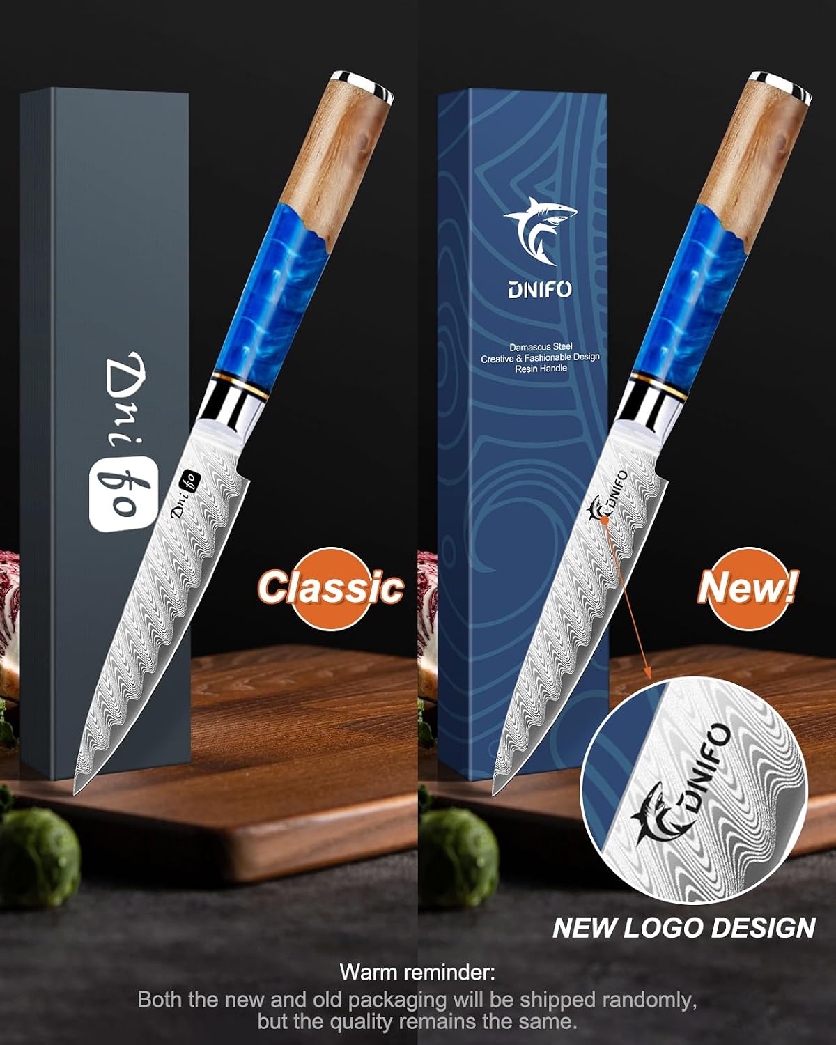 5PCS Damascus Knife Set, 5" Paring, 6" Boning, 7" Santoku, 8" Chef & Bread | 67-Layers Damascus Steel, Galaxy Pattern Resin Handle, All-in-One 5-Piece Kitchen Knife Set for All Daily Prep Tasks