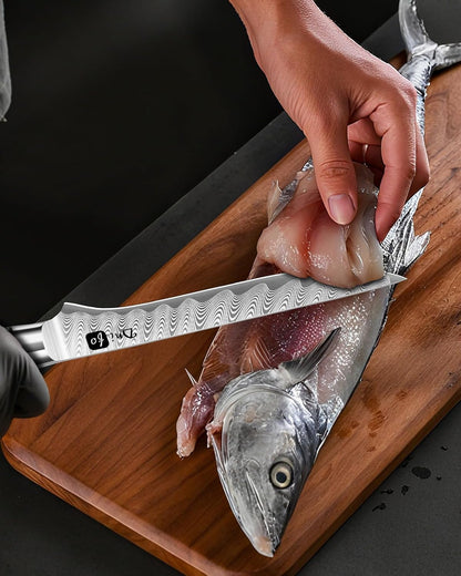 5PCS Damascus Knife Set, 5" Paring, 6" Boning, 7" Santoku, 8" Chef & Bread | 67-Layers Damascus Steel, Galaxy Pattern Resin Handle, All-in-One 5-Piece Kitchen Knife Set for All Daily Prep Tasks