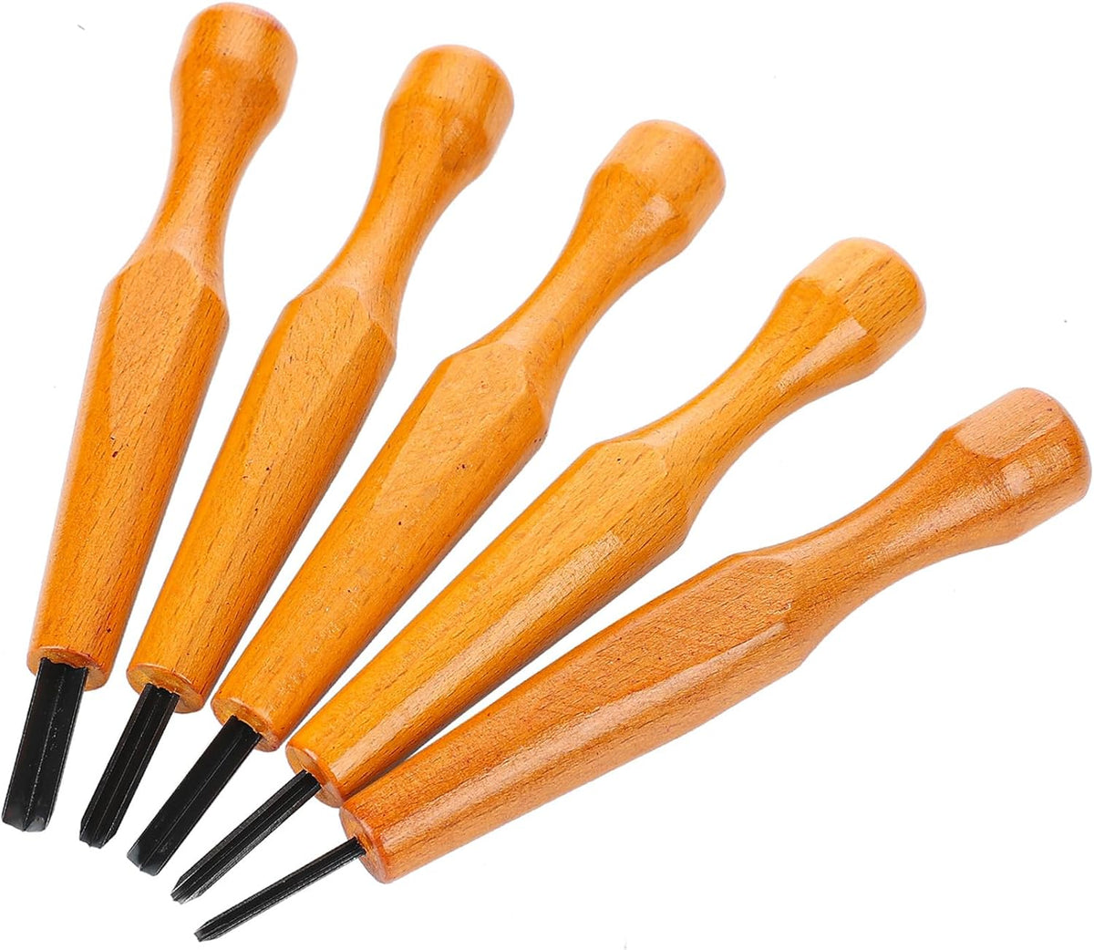 5 Pcs Linocut Tools Sets Linoleum Carving Tools Wood Chisel V Shaped Knife for Printmaking Woodcarving Beginners (1.5mm, 2mm, 3mm, 4mm, 5mm)