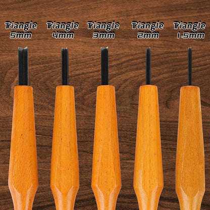 5 Pcs Linocut Tools Sets Linoleum Carving Tools Wood Chisel V Shaped Knife for Printmaking Woodcarving Beginners (1.5mm, 2mm, 3mm, 4mm, 5mm)