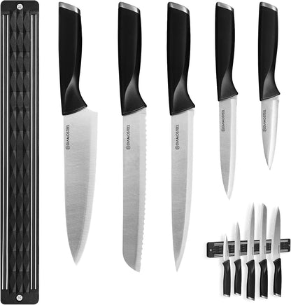 White Knife Set, 13 Pieces Knife Block Set with Built-in Sharpener Scissors for Kitchen Meat & Vegetable Cutting, Dishwasher Safe Knives Set Present for Family & Restaurant