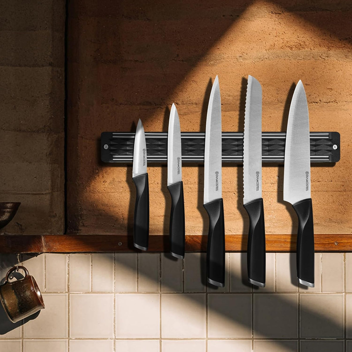 White Knife Set, 13 Pieces Knife Block Set with Built-in Sharpener Scissors for Kitchen Meat & Vegetable Cutting, Dishwasher Safe Knives Set Present for Family & Restaurant