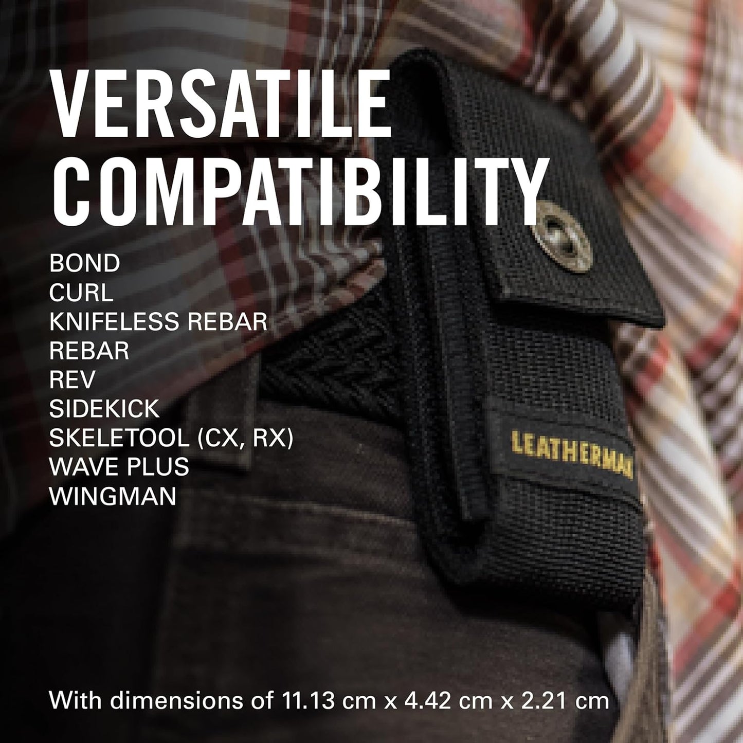 Premium Nylon Snap Sheath, Fits 3.25” to 4.5” Multi-Tools, Black, Medium