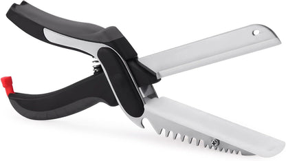 Kitchen Scissors for Food Slicer Cutter,Quick Release/Install Kitchen Shears Cutting Board Knife Combo for Veggie,Carrots,cucumbers,potatoes,Barbecue Dishwasher Safe (Black)