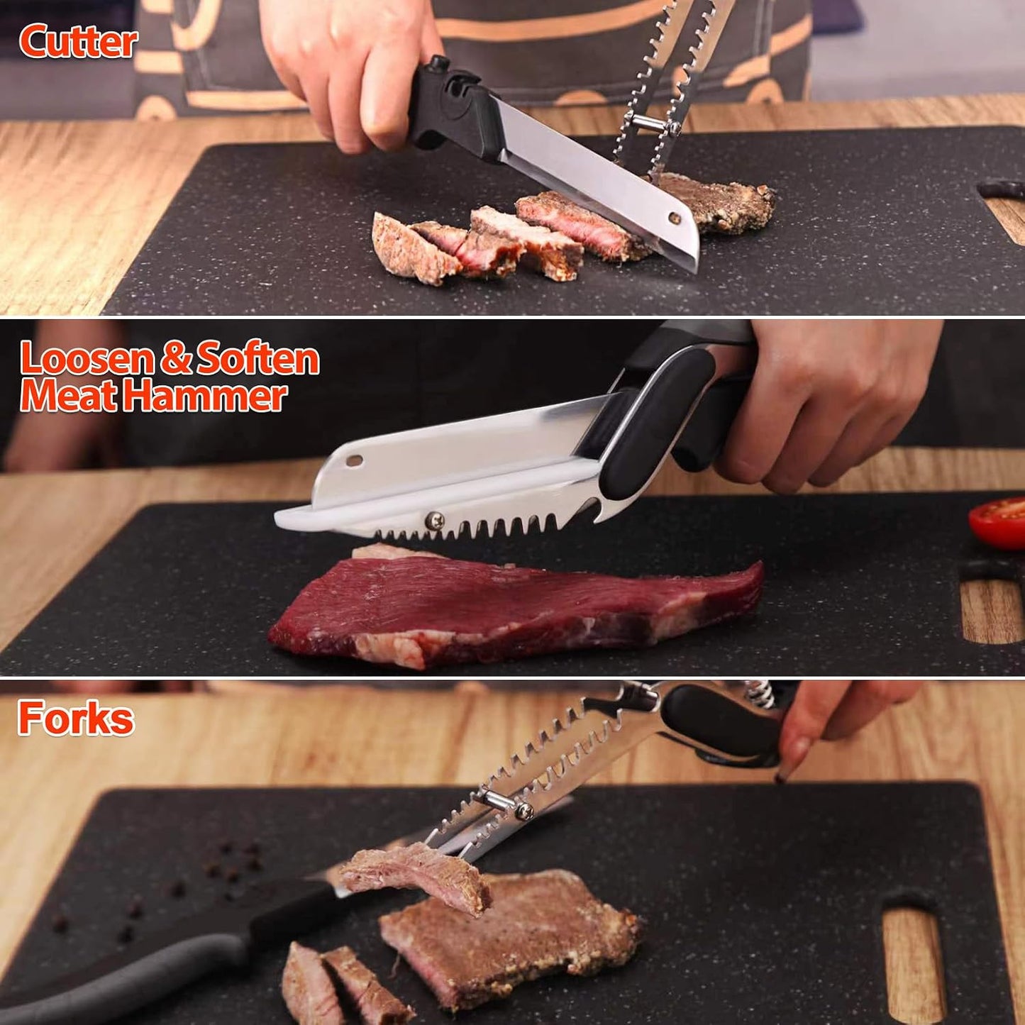 Kitchen Scissors for Food Slicer Cutter,Quick Release/Install Kitchen Shears Cutting Board Knife Combo for Veggie,Carrots,cucumbers,potatoes,Barbecue Dishwasher Safe (Black)