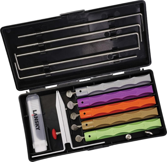 Diamond Sharpening System: Deluxe 5-Stone Diamond Knife Sharpening Kit with Ultra-Fine Hone & Brush – LKDMD5