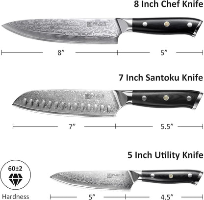 Chef Knife 8 Inch, 67-Layer Japanese VG10 Steel Core Damascus Kitchen Knife, Razor Sharp Japanese Chef Knife with Ergonomic G10 Handle for Home, Restaurant