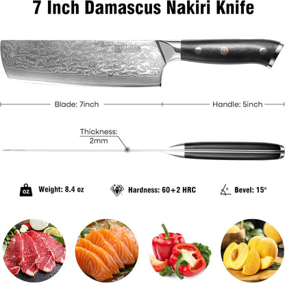 Chef Knife 8 Inch, 67-Layer Japanese VG10 Steel Core Damascus Kitchen Knife, Razor Sharp Japanese Chef Knife with Ergonomic G10 Handle for Home, Restaurant