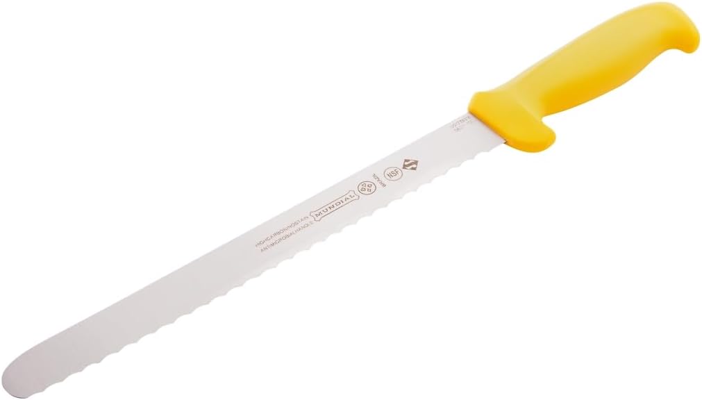 10 in Slicing Serrated Edge Utility Knife with Yellow Handle