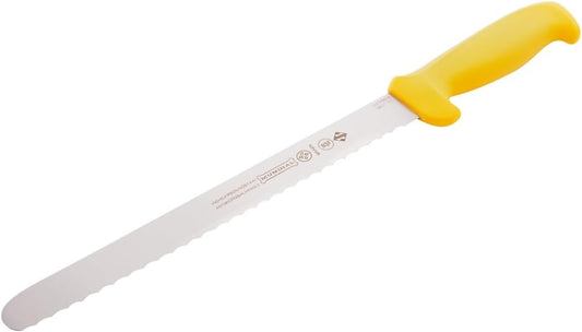 10 in Slicing Serrated Edge Utility Knife with Yellow Handle