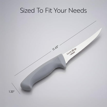 7 Inch Santoku Knife Stainless Steel Ergonomic Handle Non-Slip Grip Durable Kitchen Knife, Dishwasher-Friendly for Home Cooking and Commercial Use, Gray