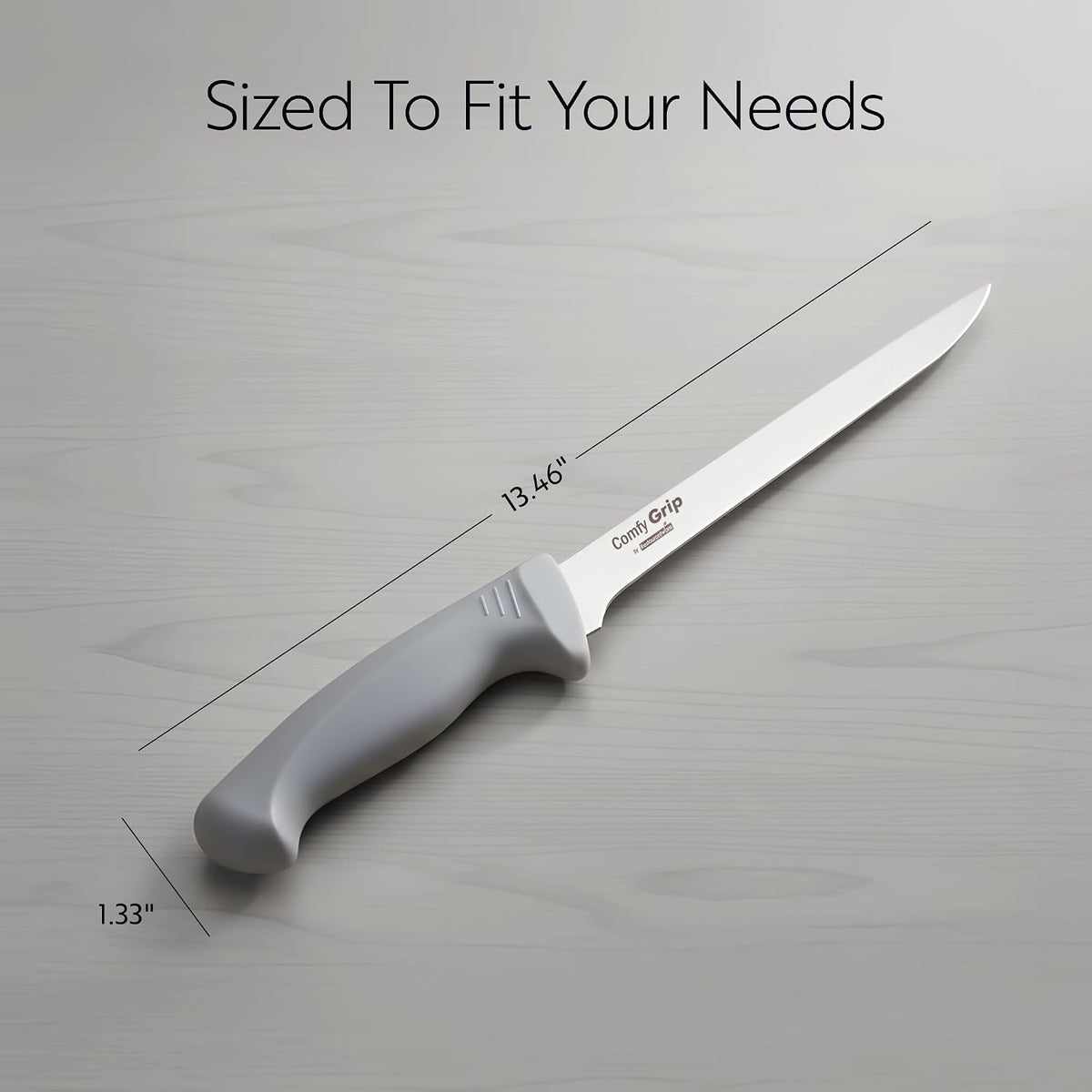 7 Inch Santoku Knife Stainless Steel Ergonomic Handle Non-Slip Grip Durable Kitchen Knife, Dishwasher-Friendly for Home Cooking and Commercial Use, Gray