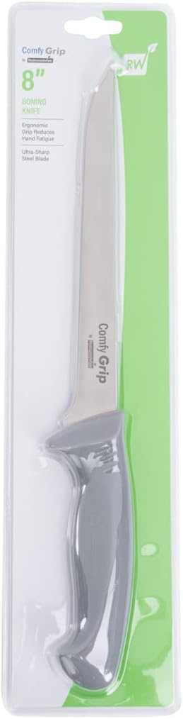 7 Inch Santoku Knife Stainless Steel Ergonomic Handle Non-Slip Grip Durable Kitchen Knife, Dishwasher-Friendly for Home Cooking and Commercial Use, Gray