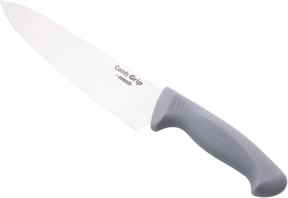 7 Inch Santoku Knife Stainless Steel Ergonomic Handle Non-Slip Grip Durable Kitchen Knife, Dishwasher-Friendly for Home Cooking and Commercial Use, Gray