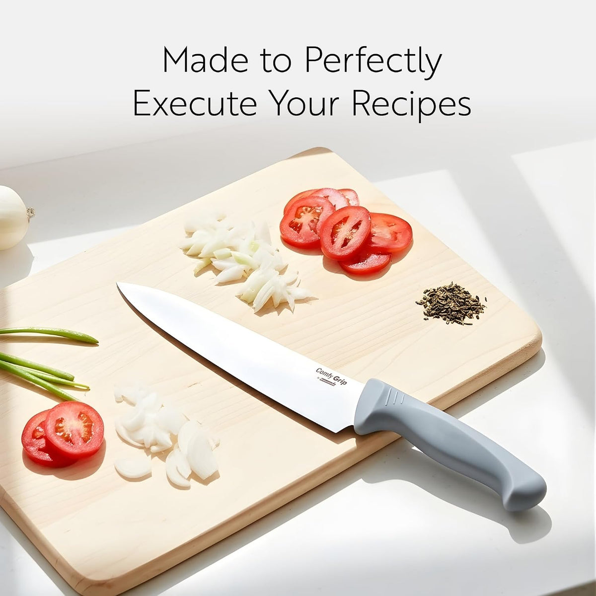 7 Inch Santoku Knife Stainless Steel Ergonomic Handle Non-Slip Grip Durable Kitchen Knife, Dishwasher-Friendly for Home Cooking and Commercial Use, Gray