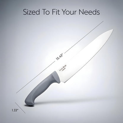 7 Inch Santoku Knife Stainless Steel Ergonomic Handle Non-Slip Grip Durable Kitchen Knife, Dishwasher-Friendly for Home Cooking and Commercial Use, Gray