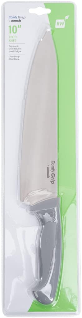 7 Inch Santoku Knife Stainless Steel Ergonomic Handle Non-Slip Grip Durable Kitchen Knife, Dishwasher-Friendly for Home Cooking and Commercial Use, Gray