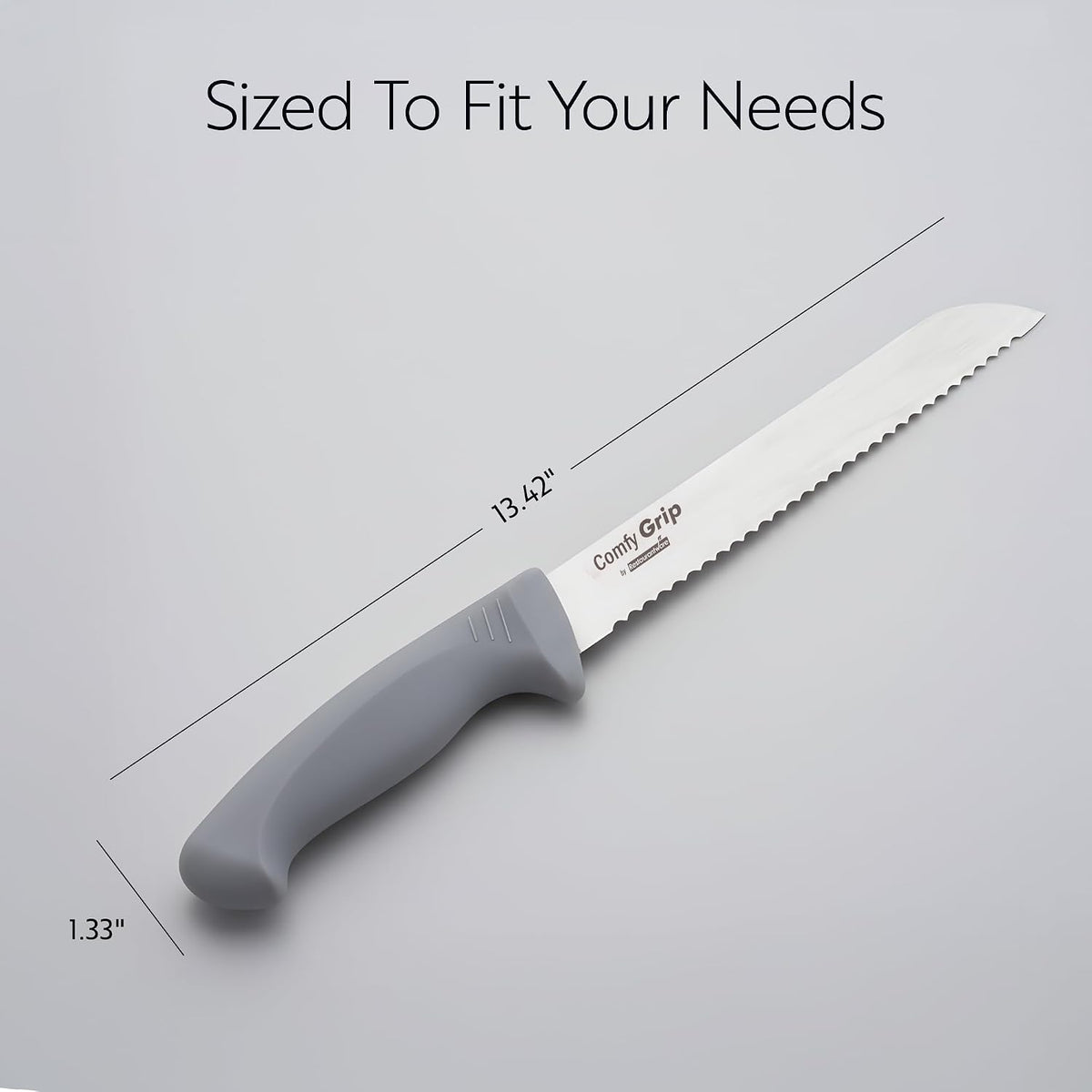 7 Inch Santoku Knife Stainless Steel Ergonomic Handle Non-Slip Grip Durable Kitchen Knife, Dishwasher-Friendly for Home Cooking and Commercial Use, Gray