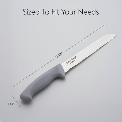 7 Inch Santoku Knife Stainless Steel Ergonomic Handle Non-Slip Grip Durable Kitchen Knife, Dishwasher-Friendly for Home Cooking and Commercial Use, Gray