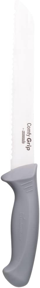 7 Inch Santoku Knife Stainless Steel Ergonomic Handle Non-Slip Grip Durable Kitchen Knife, Dishwasher-Friendly for Home Cooking and Commercial Use, Gray