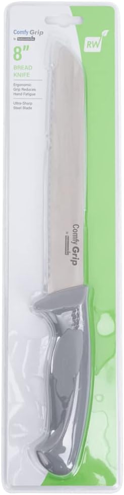 7 Inch Santoku Knife Stainless Steel Ergonomic Handle Non-Slip Grip Durable Kitchen Knife, Dishwasher-Friendly for Home Cooking and Commercial Use, Gray